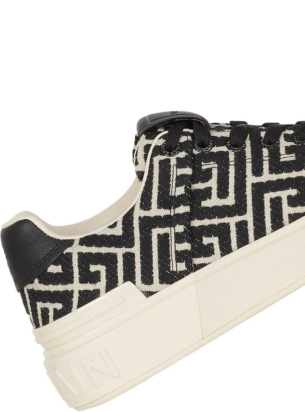 Balmain Monogram Jacquard B-court Sneakers White | VJLEHMP-72