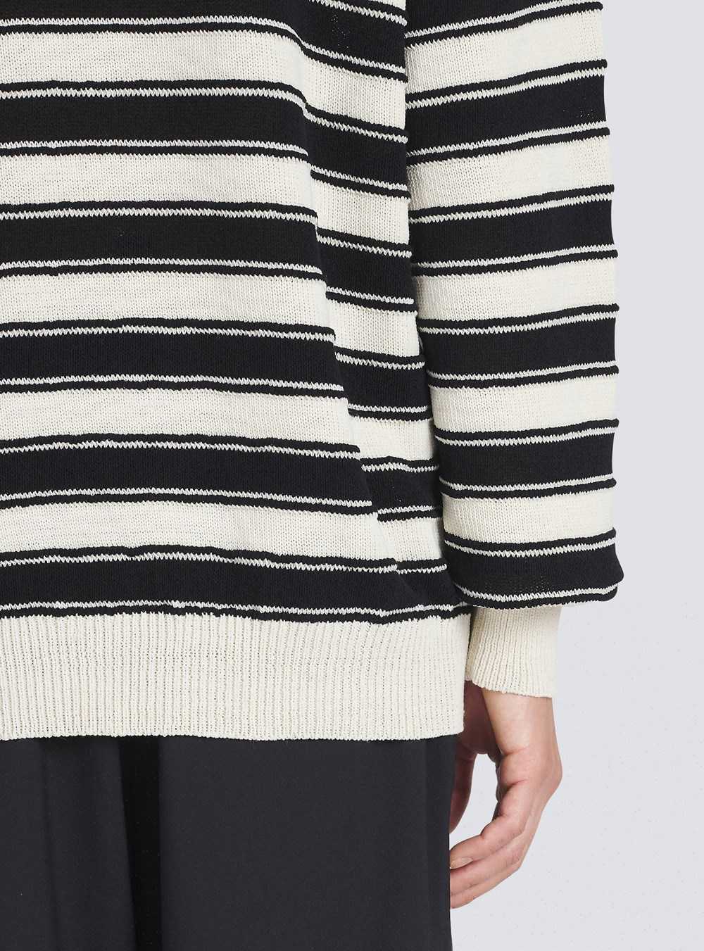 Balmain Nautical Knit Sweater With Balmain Badge Black | KJIDCVH-76