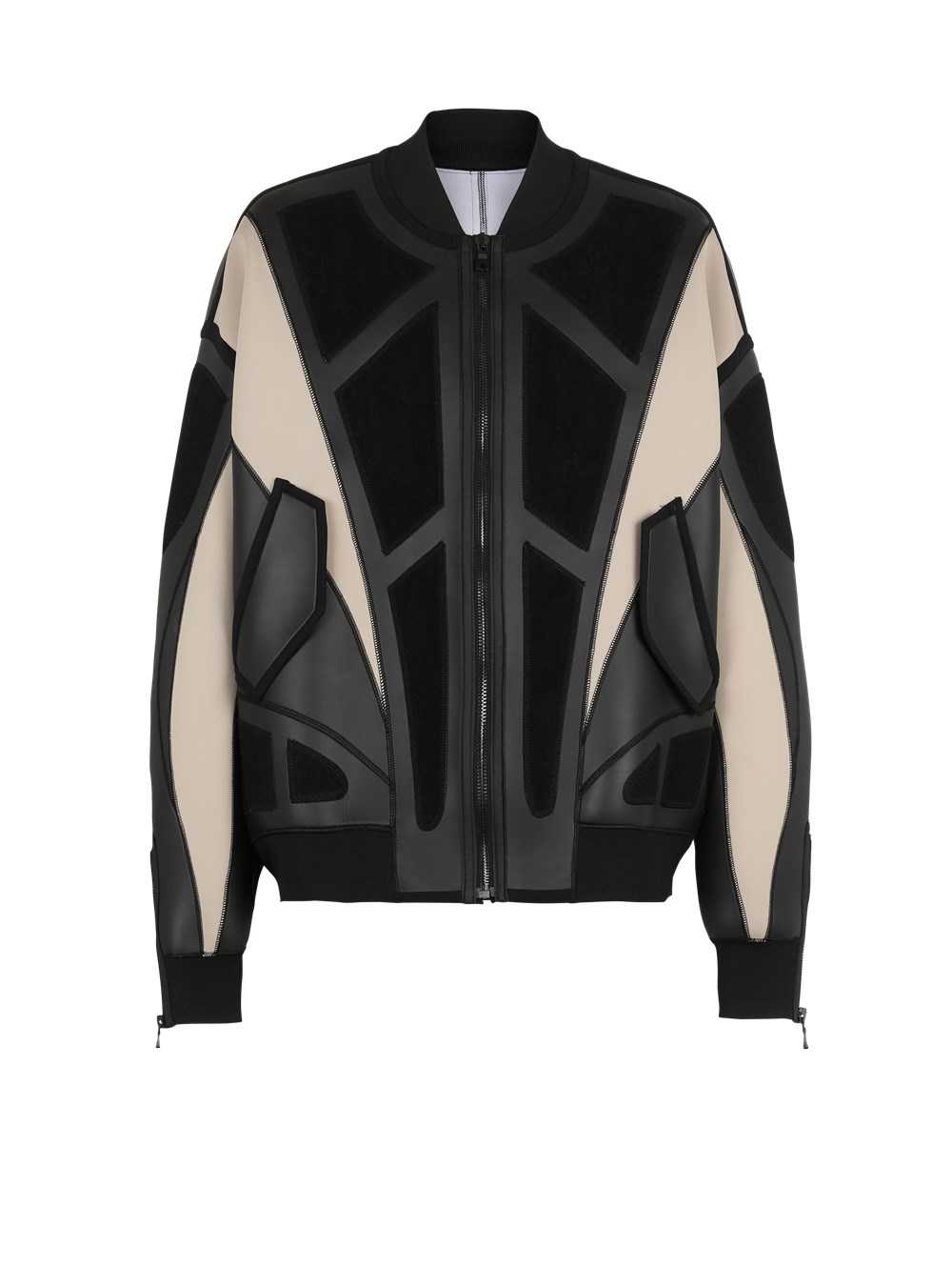 Balmain Neoprene Bomber Jacket With Inserts Black | ZVCUWIK-07