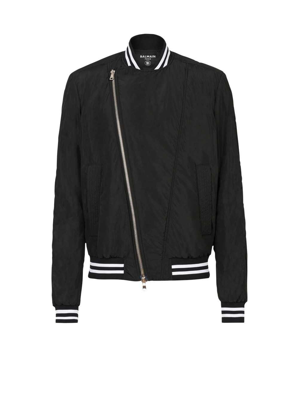 Balmain Nylon Bomber Jacket Black | TDJLIRY-82