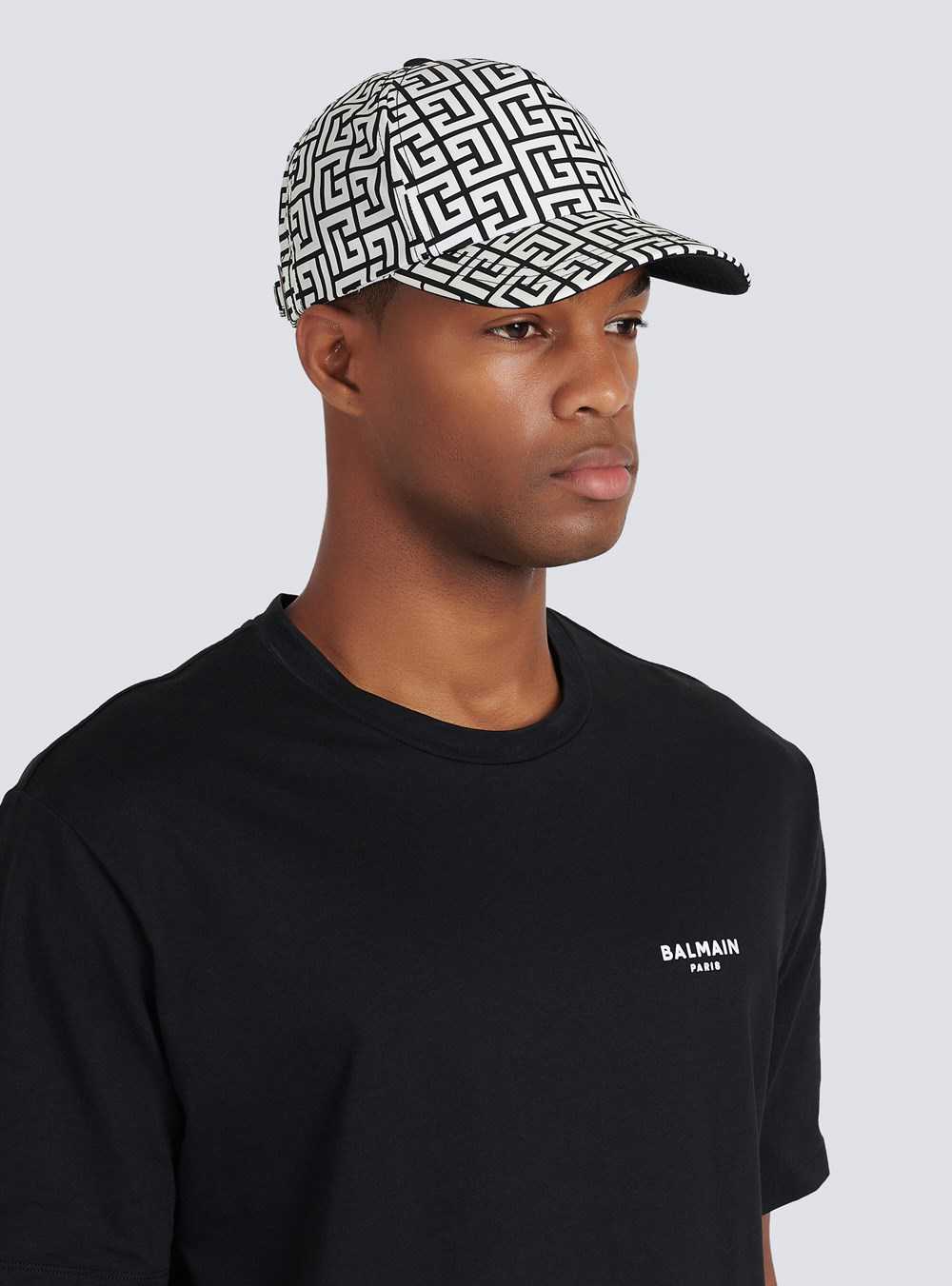 Balmain Nylon Cap With Balmain Monogram Black | OBNTHXR-58