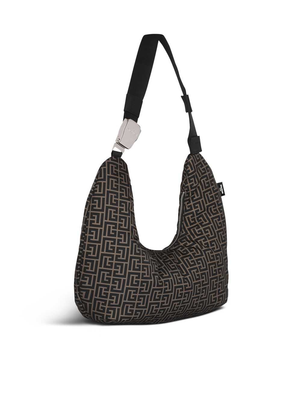 Balmain Nylon Pillow Hobo Bag Khaki | MUFXGAV-89