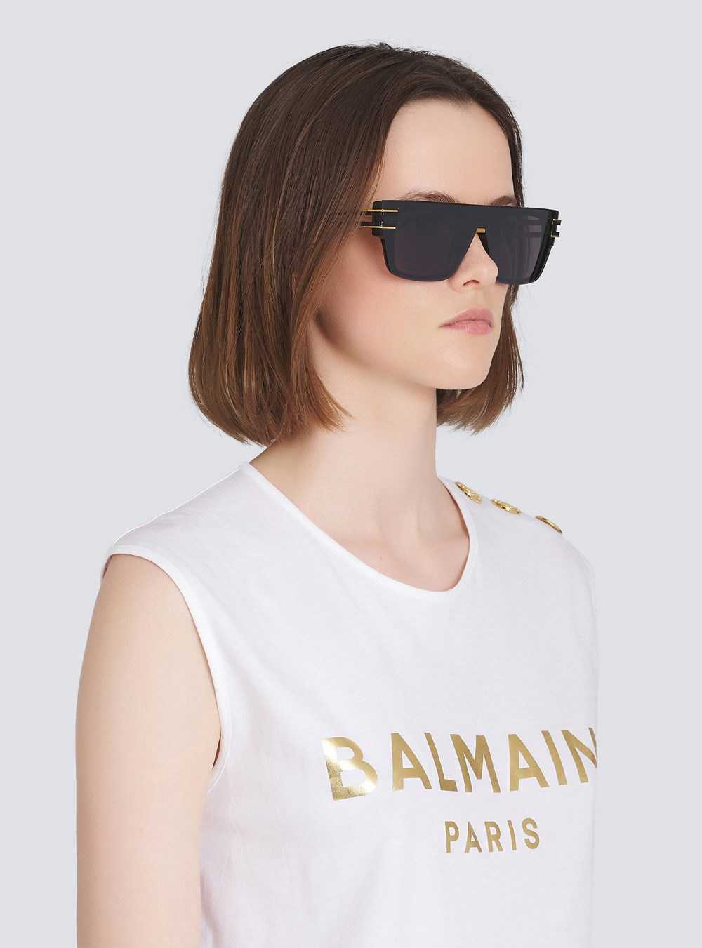 Balmain Nylon Plastic Soldat Sunglasses Black | GDLABFJ-52