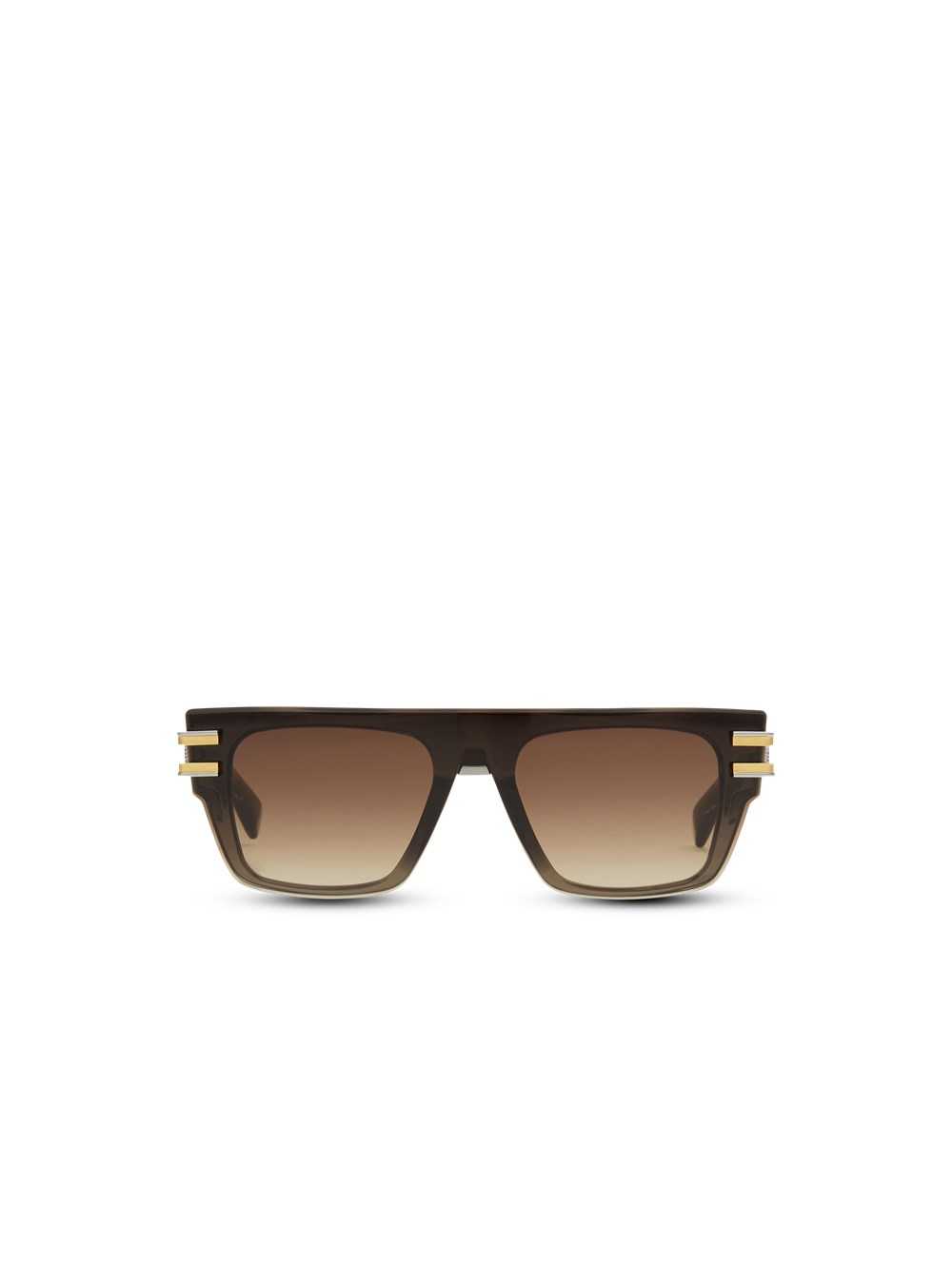 Balmain Nylon Plastic Soldat Sunglasses Brown | QZDXOWM-14