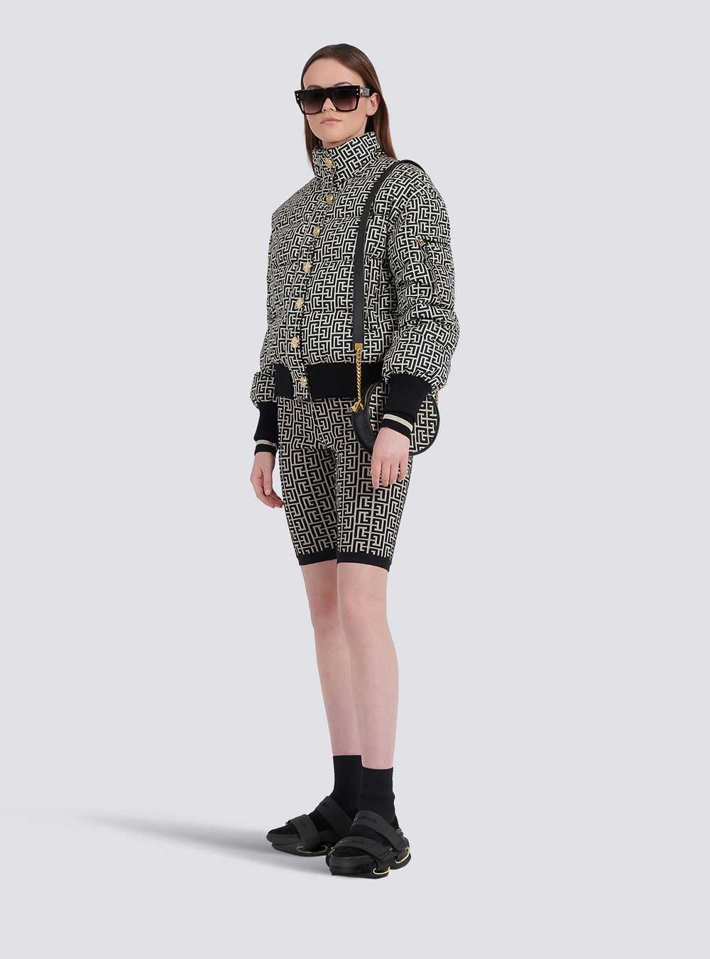 Balmain Nylon Quilted Coat With Monogram Black | KYLPIVE-95