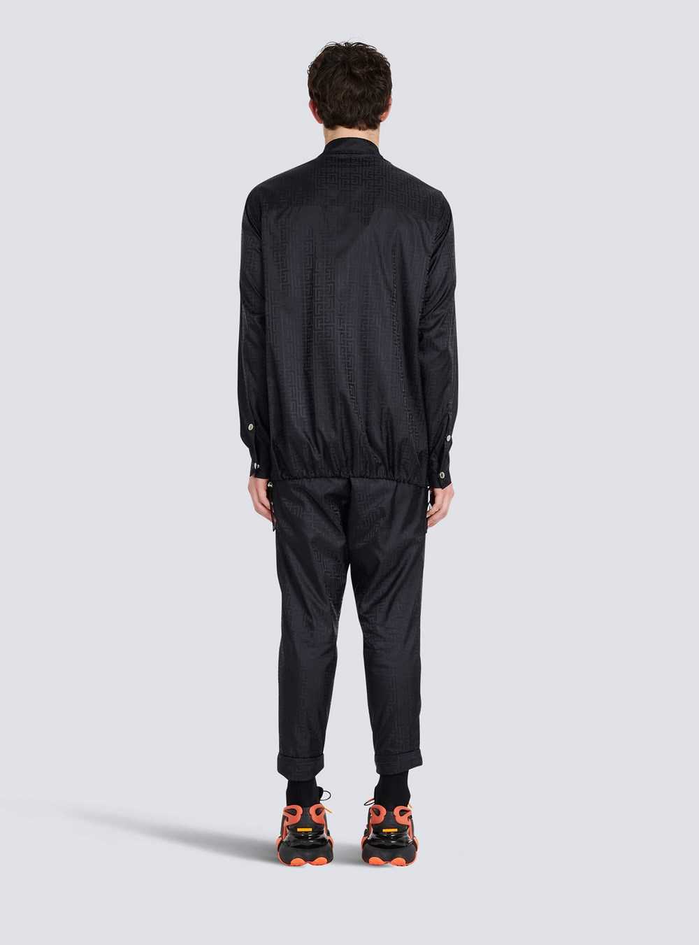 Balmain Nylon Shirt With Balmain Monogram Black | IKYWCSH-35