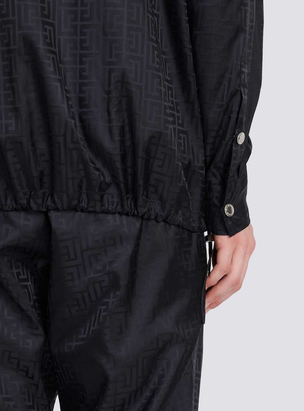 Balmain Nylon Shirt With Balmain Monogram Black | IKYWCSH-35