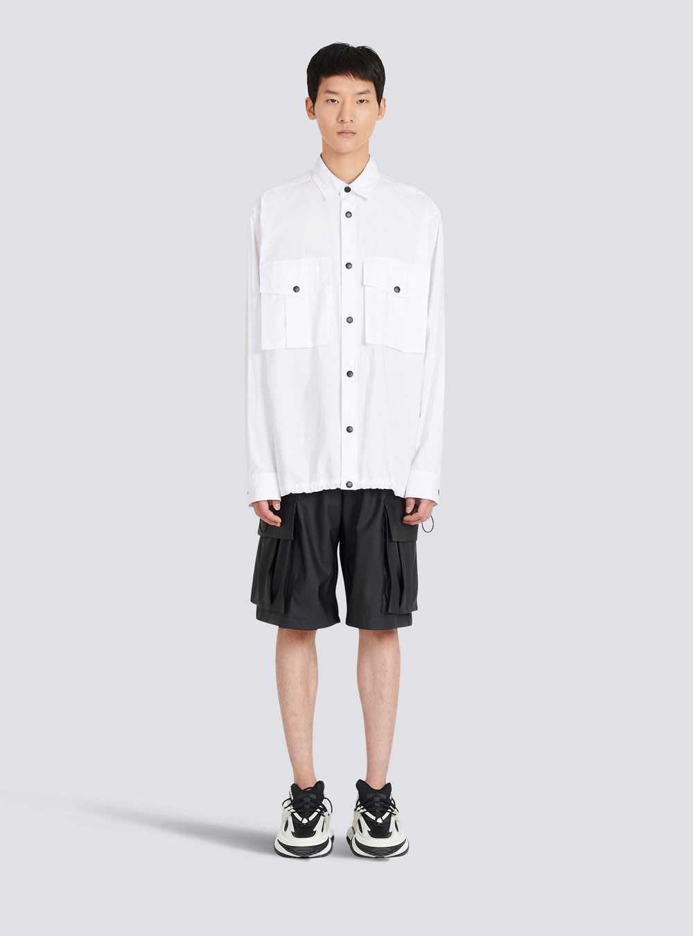 Balmain Nylon Shirt With Balmain Monogram White | VWNKMYO-72