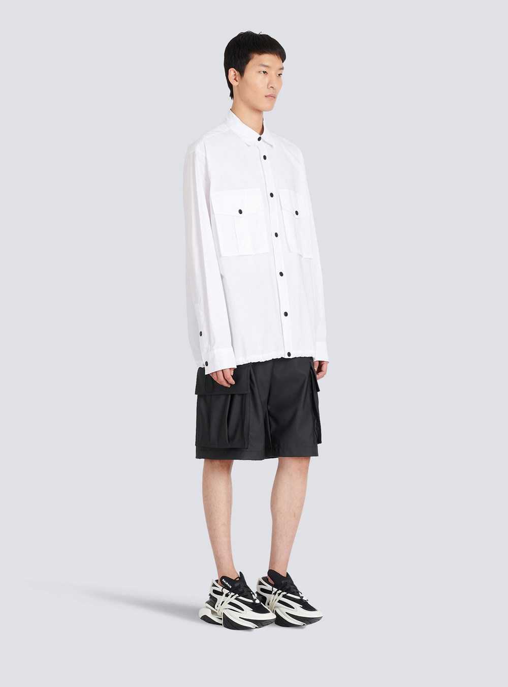 Balmain Nylon Shirt With Balmain Monogram White | VWNKMYO-72