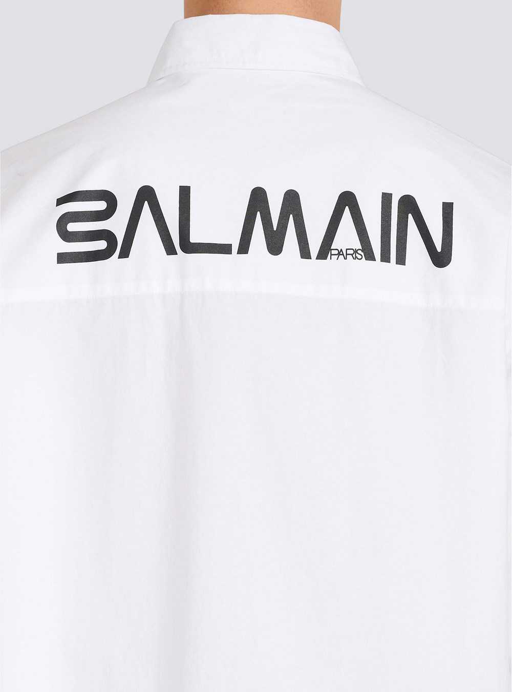 Balmain Nylon Shirt With Balmain Monogram White | VWNKMYO-72