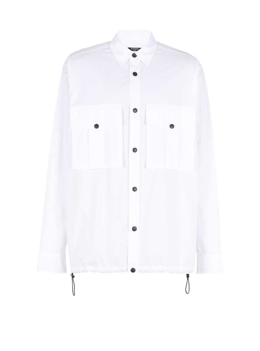 Balmain Nylon Shirt With Balmain Monogram White | VWNKMYO-72