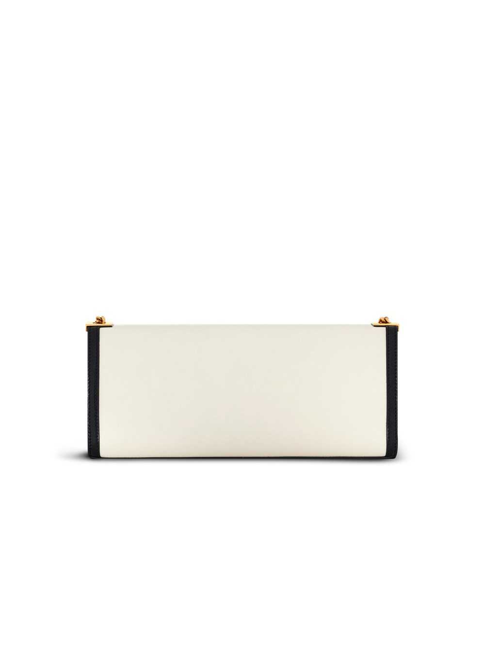 Balmain Oversized Black And White Leather 1945 Heritage Clutch Bag White | RPEDKOX-59