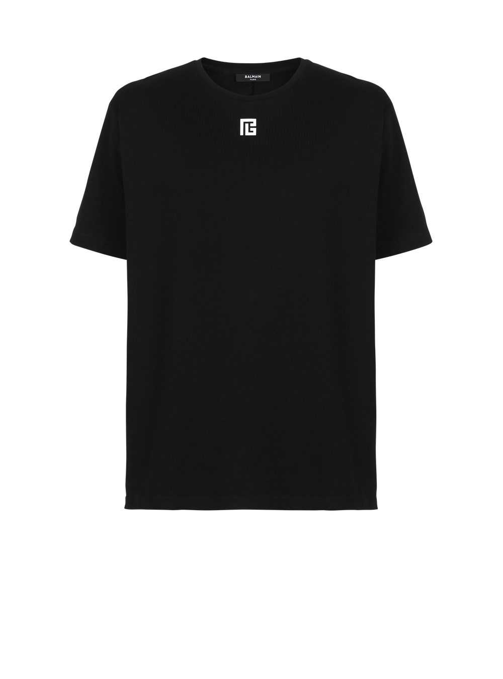 Balmain Oversized Cotton T-shirt With Maxi Balmain Logo Print Black | ORXJFPT-37