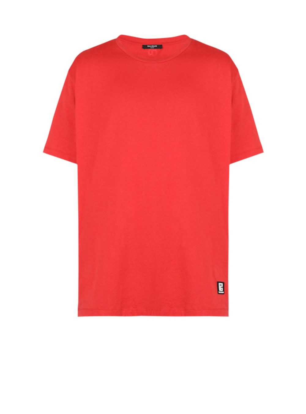 Balmain Oversized Eco-designed Cotton T-shirt With Balmain Logo Print Red | XPZVIGH-45