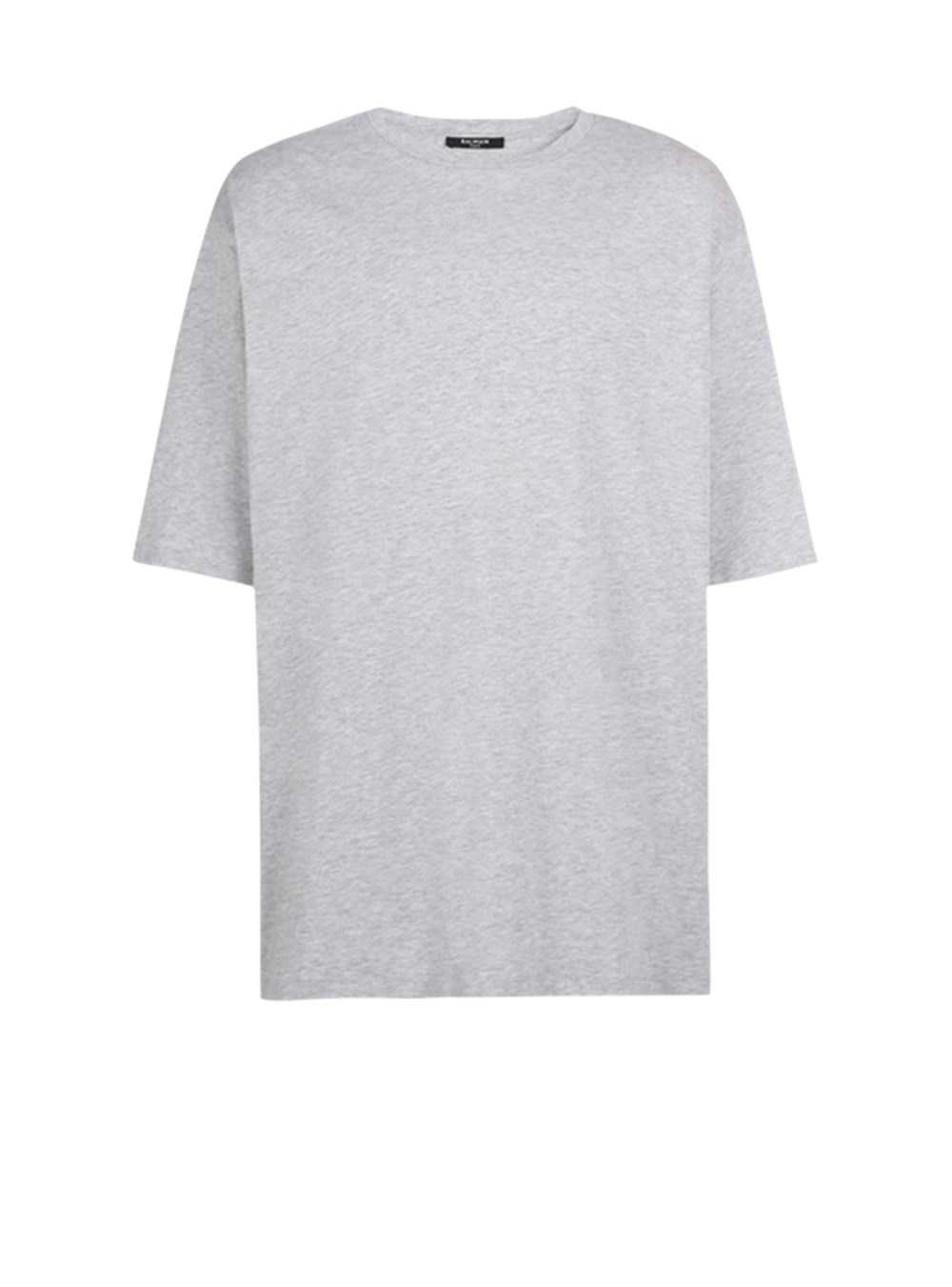 Balmain Oversized Eco-designed Cotton T-shirt With Balmain Logo Print Grey | YHBMDNO-08