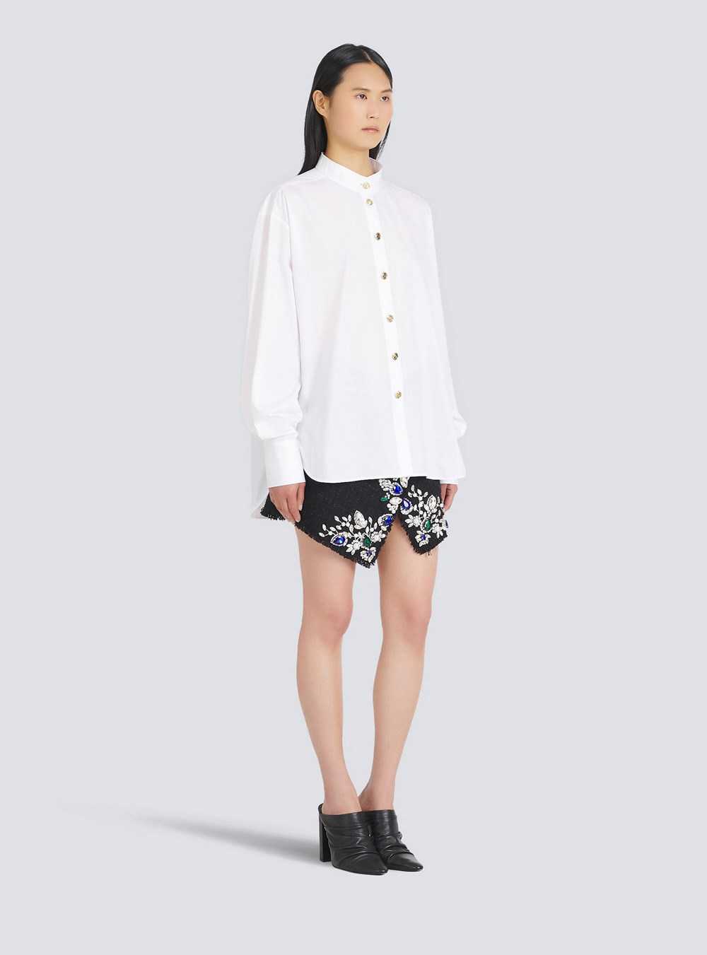 Balmain Poplin Shirt White | BMLNFEI-85