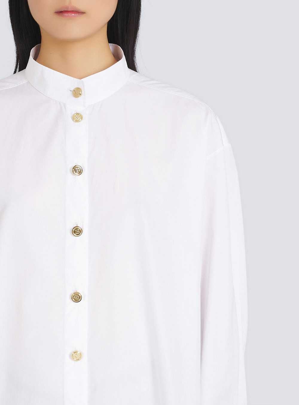 Balmain Poplin Shirt White | BMLNFEI-85