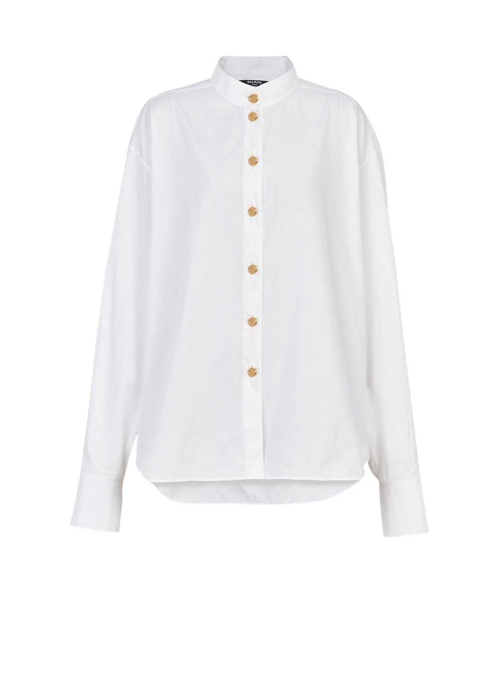 Balmain Poplin Shirt White | BMLNFEI-85