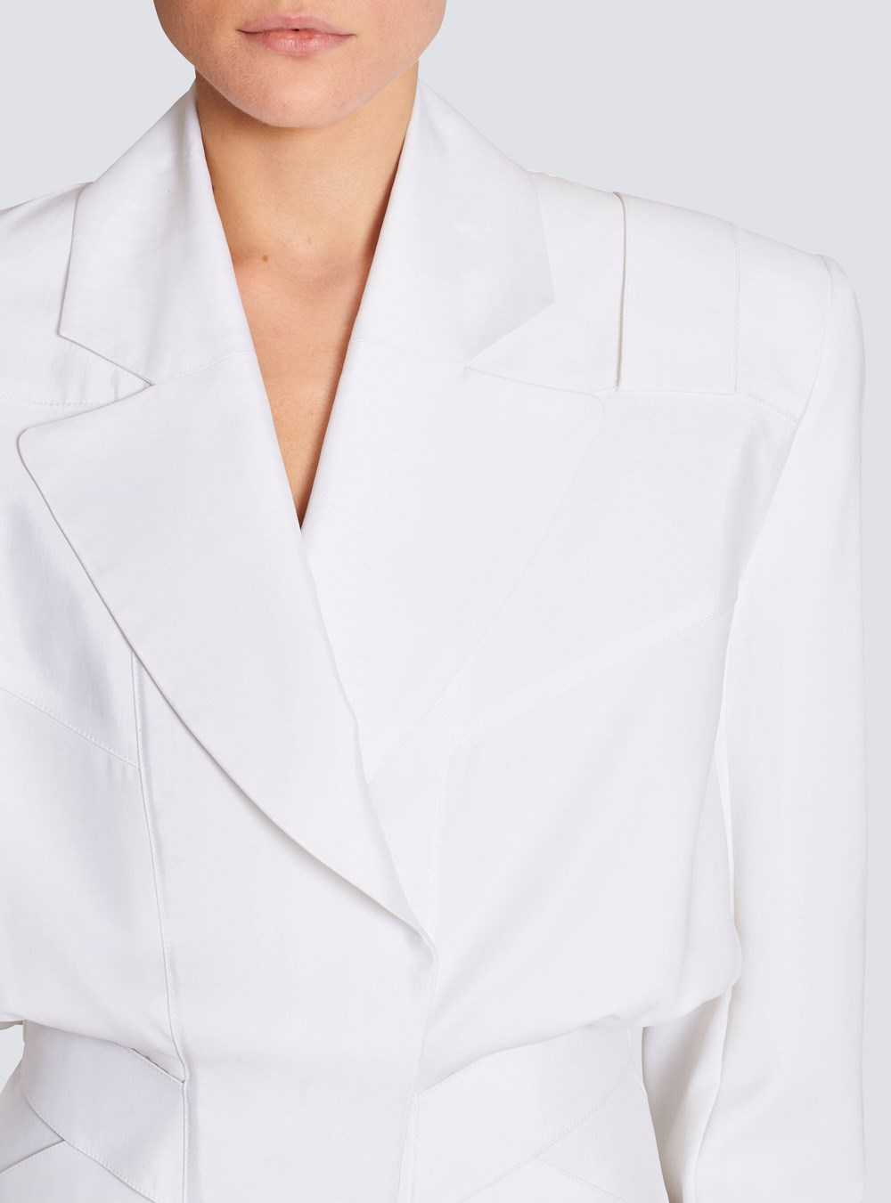 Balmain Poplin Shirt White | ZNXEYTG-89