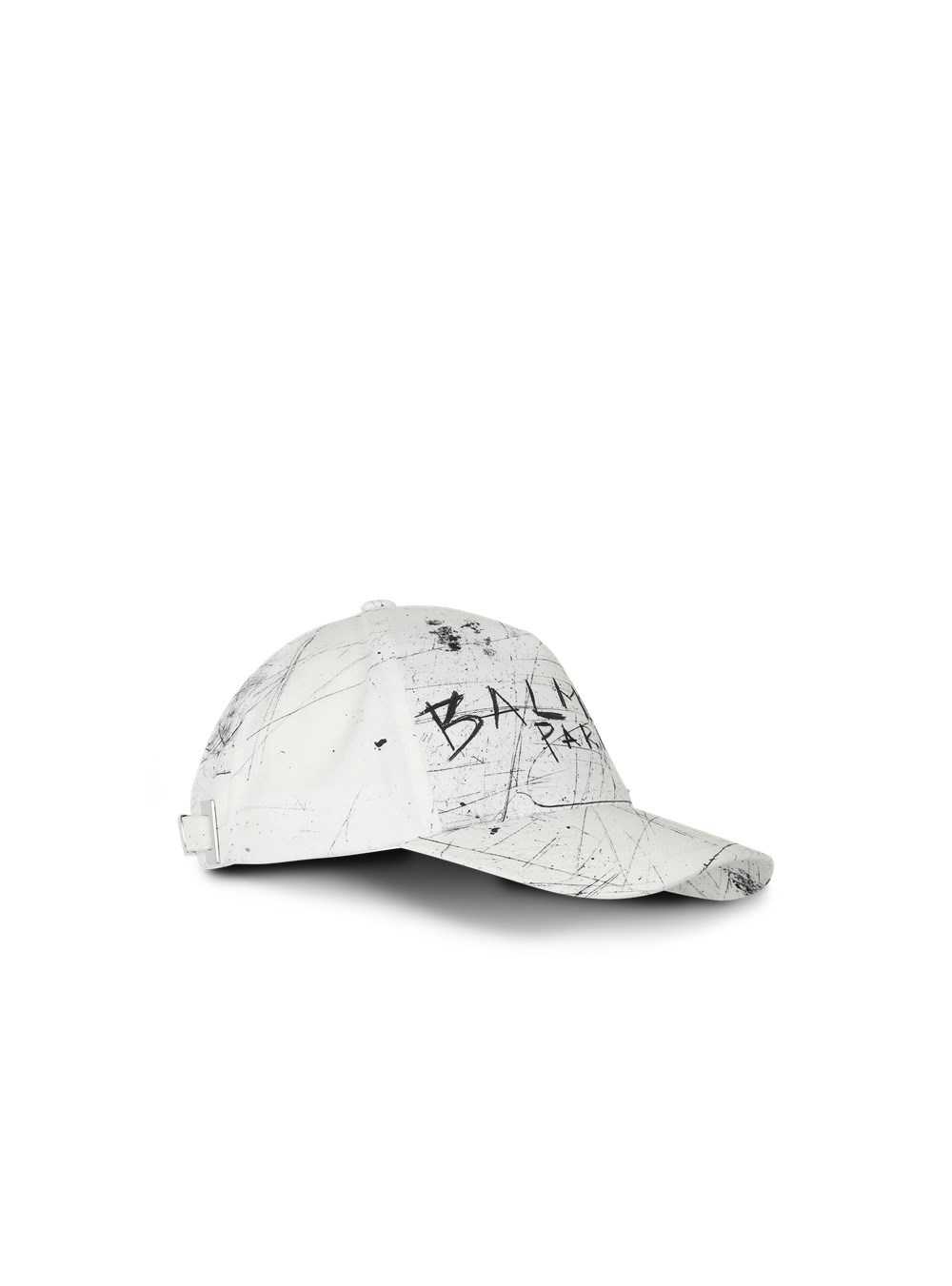 Balmain Print Cotton Cap White | CPOIGJR-05