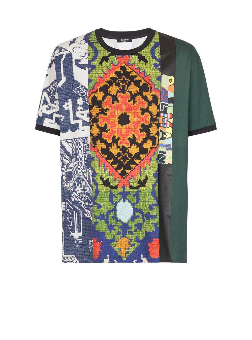 Balmain Printed Oversized Cotton T-shirt Multicolor | PAHRQKV-53