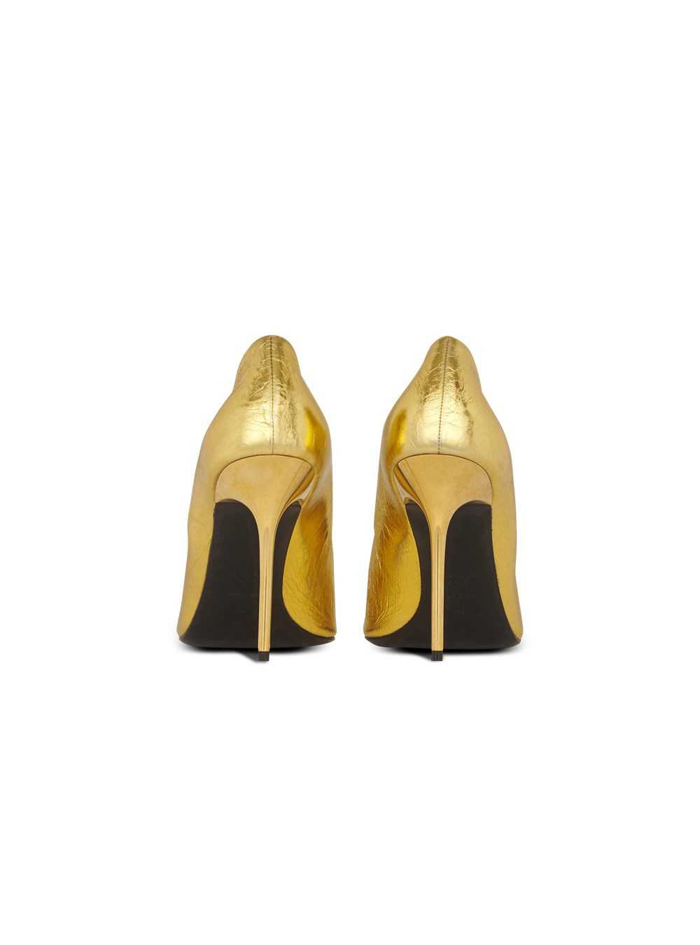 Balmain Pumps Ruby Craquele Metallic Leather Gold | QXVWTHE-58