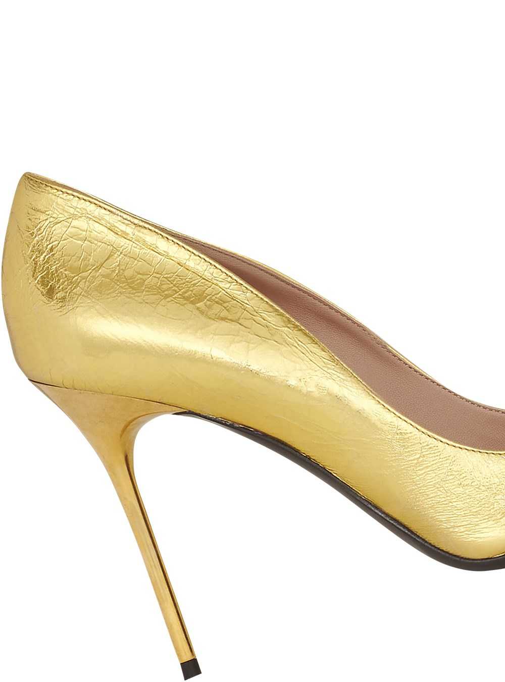 Balmain Pumps Ruby Craquele Metallic Leather Gold | QXVWTHE-58