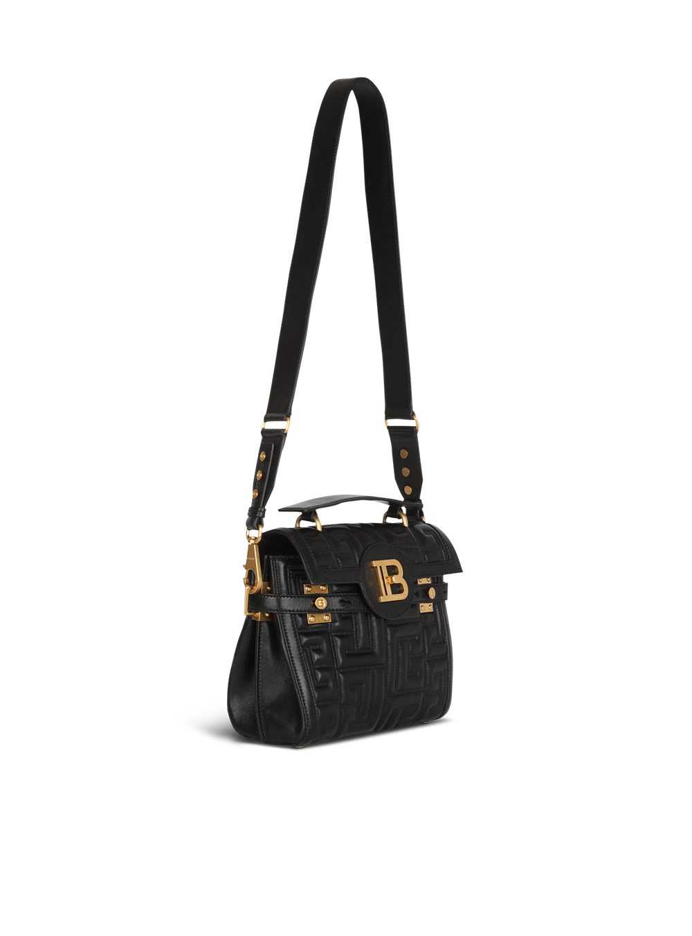 Balmain Quilted Leather B-buzz 23 Bag Black | HVSNZRL-51