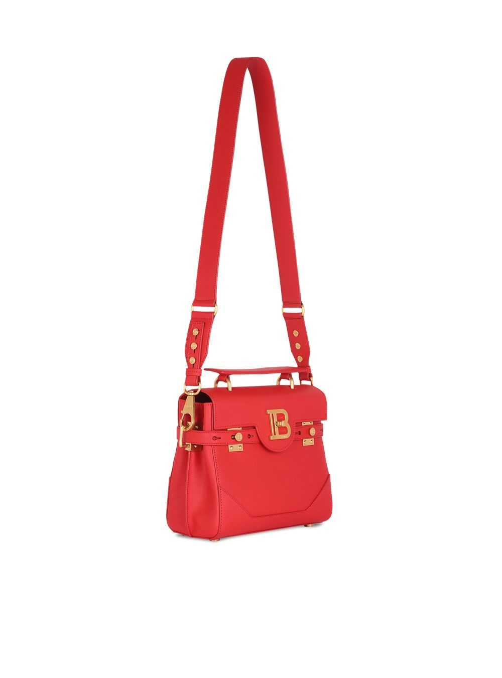 Balmain Quilted Leather B-buzz 23 Bag Red | WFPZKCR-16