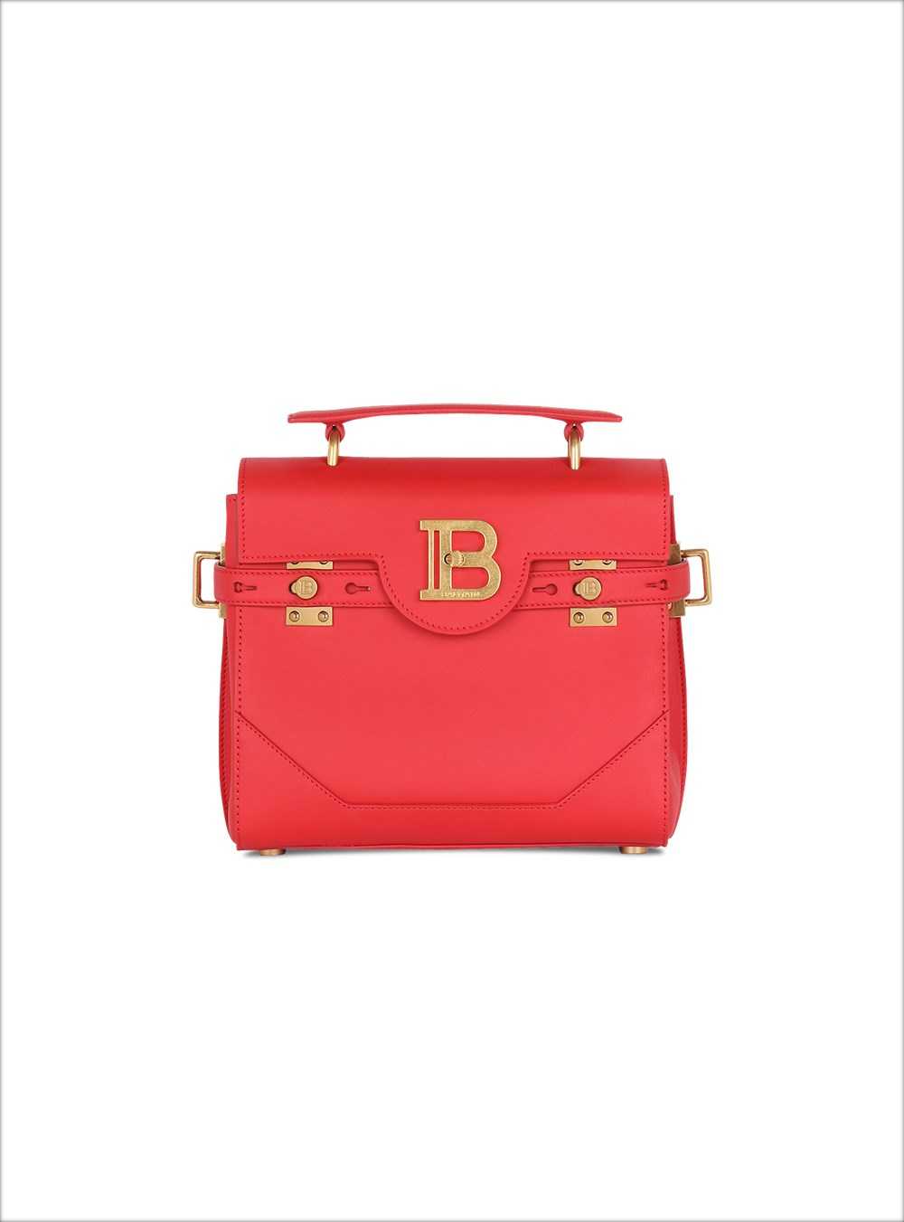 Balmain Quilted Leather B-buzz 23 Bag Red | WFPZKCR-16