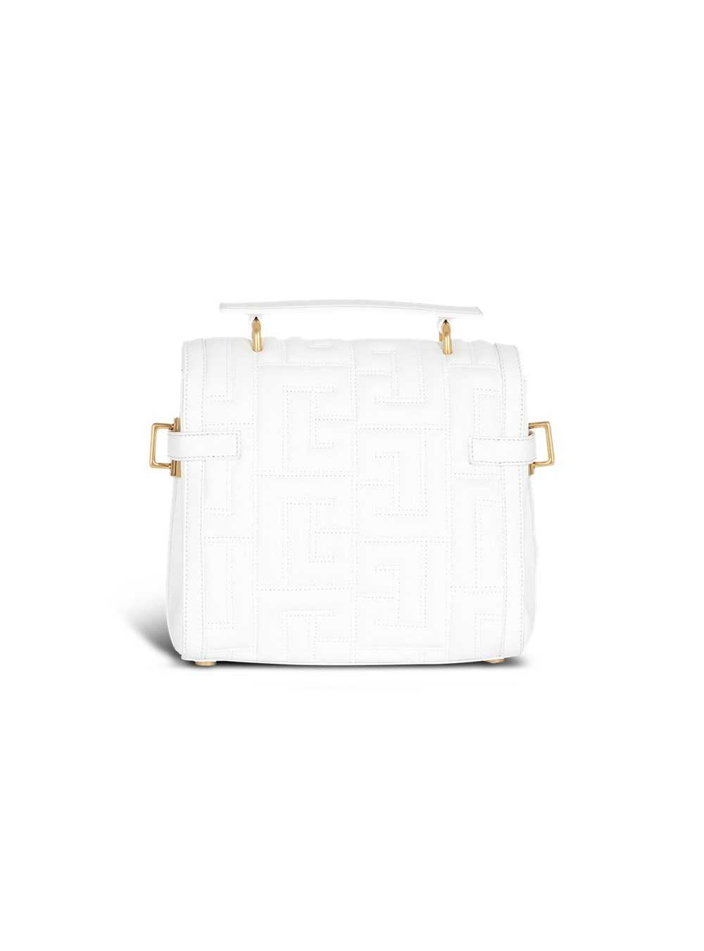 Balmain Quilted Leather B-buzz 23 Bag White | AQNTUXK-10