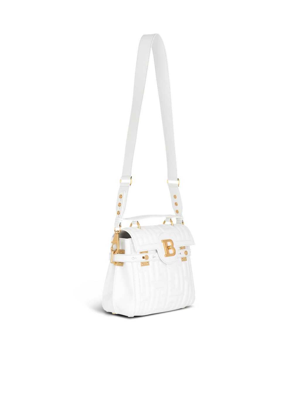 Balmain Quilted Leather B-buzz 23 Bag White | AQNTUXK-10