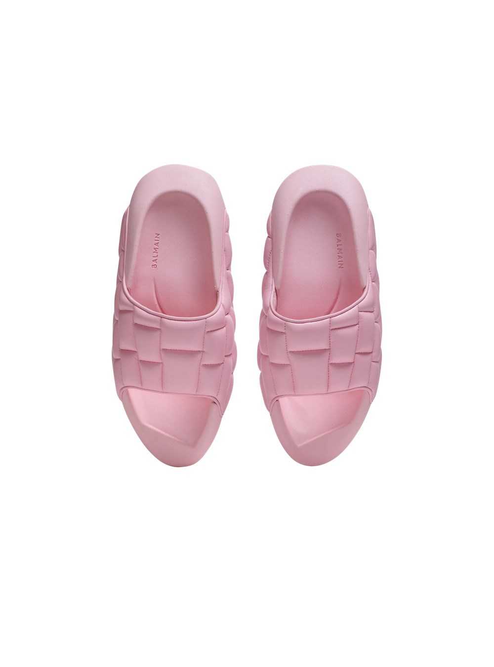 Balmain Quilted Leather B-it Mules Pink | UVOXHBN-31