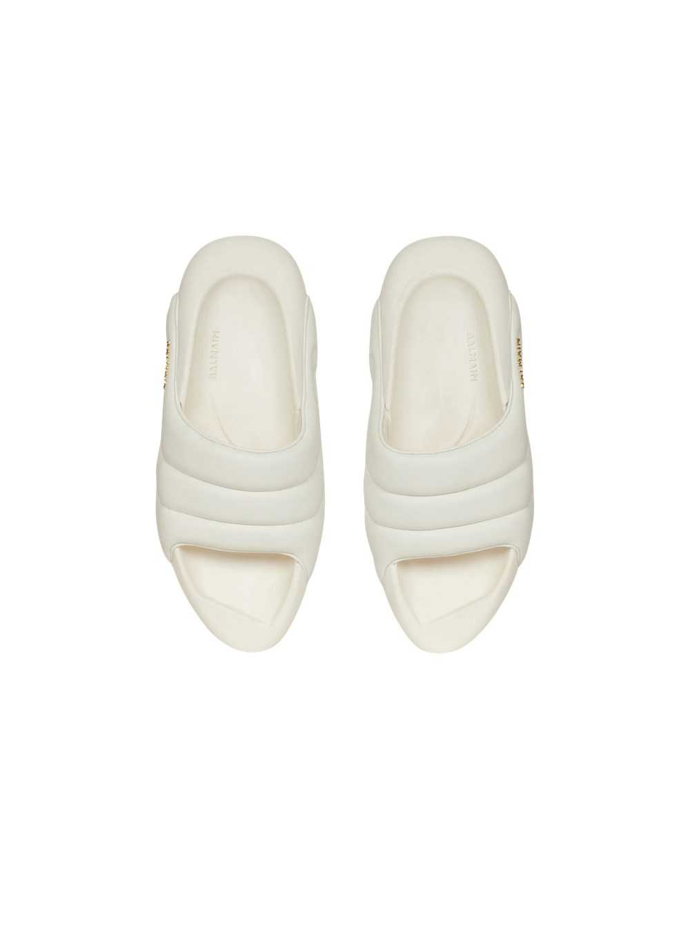 Balmain Quilted Leather B-it Mules White | ORTGAFD-56