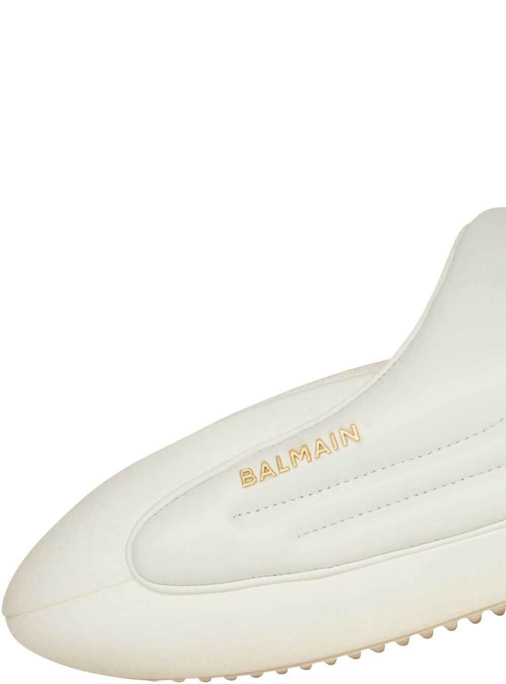 Balmain Quilted Leather B-it Mules White | ORTGAFD-56