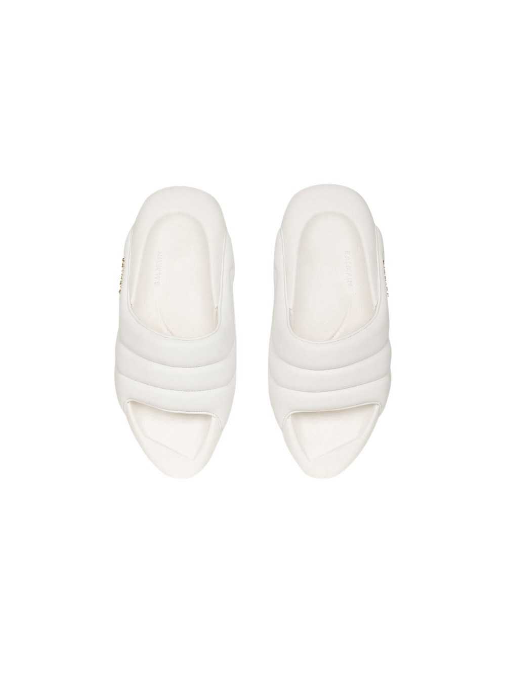 Balmain Quilted Leather B-it Mules White | ZTNQPDX-76