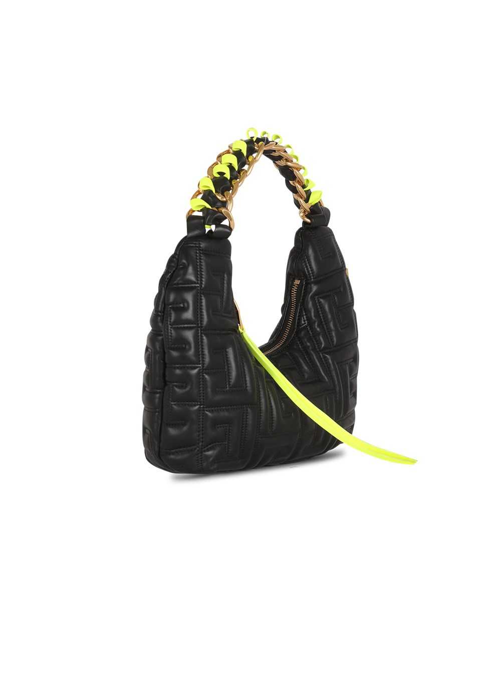 Balmain Quilted Leather Mini Pillow Hobo Bag Black | ADFTPKQ-46