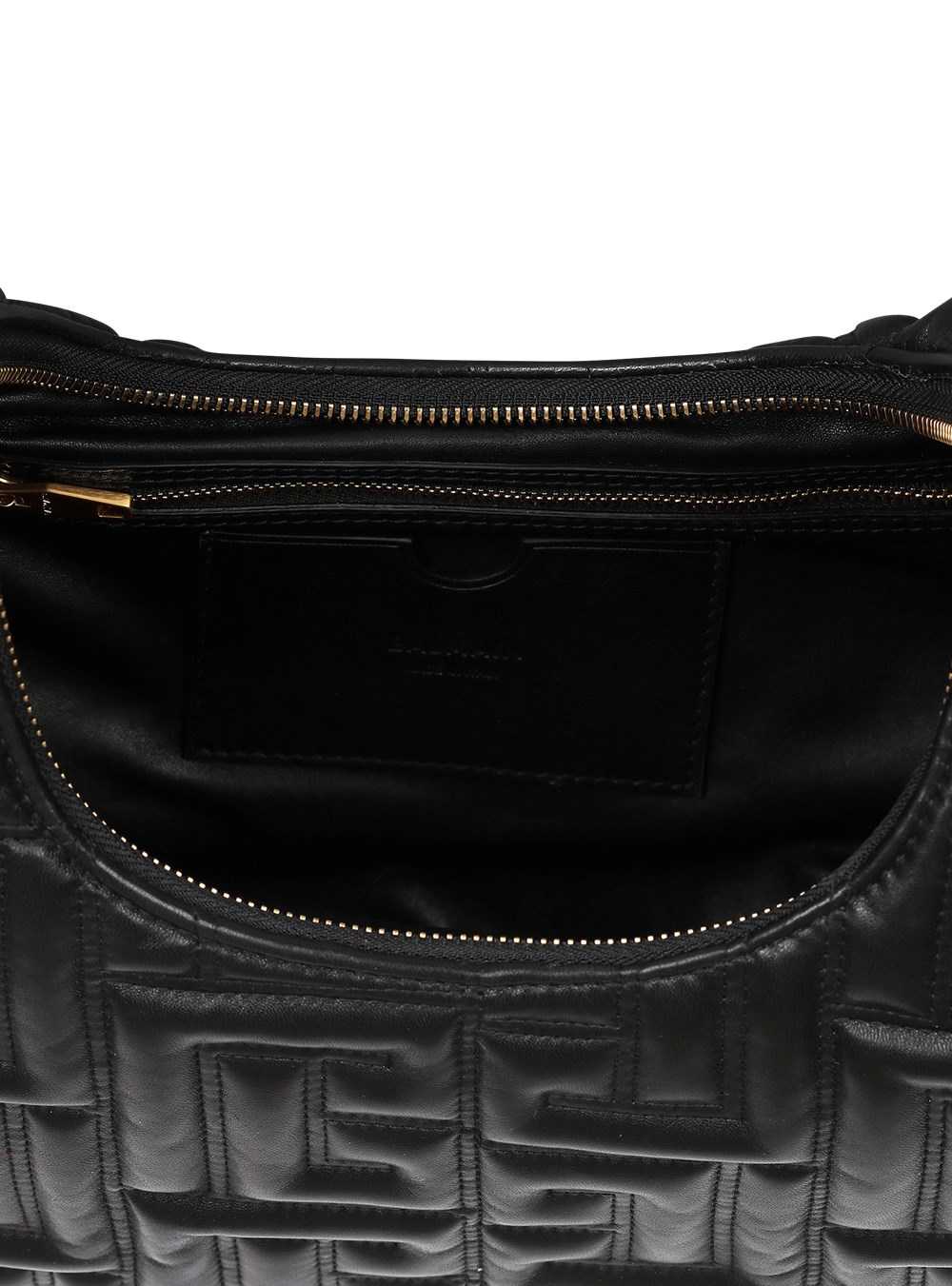 Balmain Quilted Leather Pillow Hobo Bag Black | RSEXJMW-24