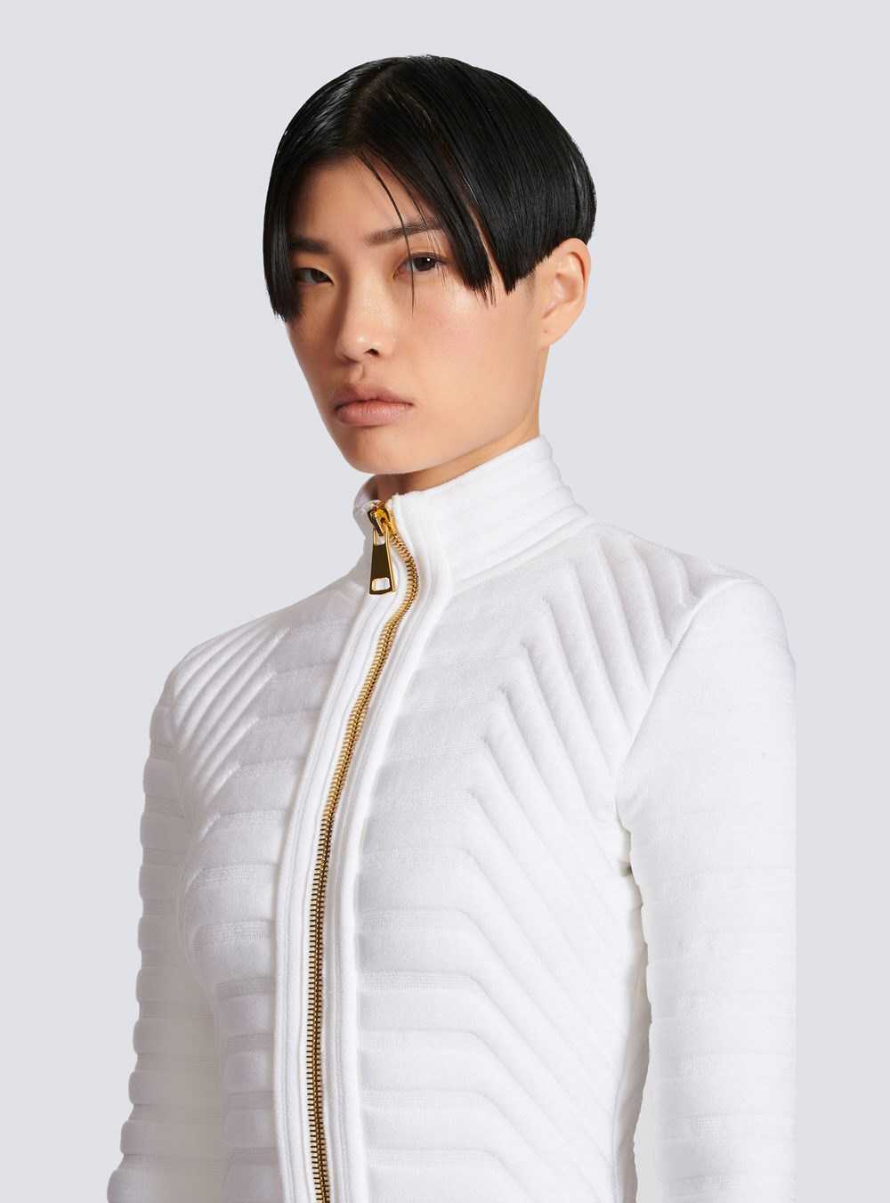 Balmain Quilted Short Knit Dress White | BROENZF-37