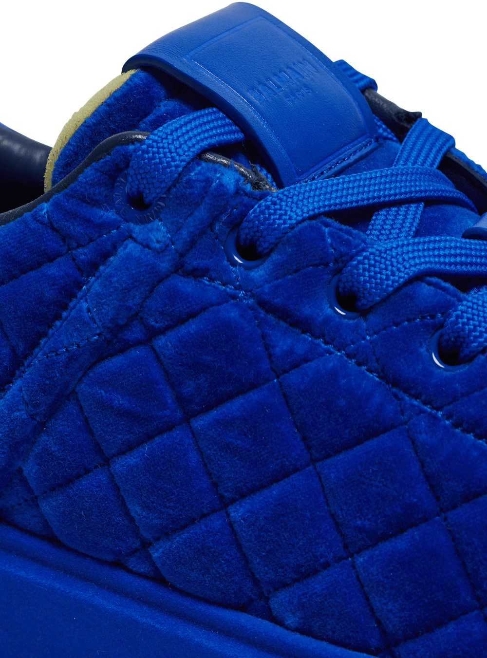 Balmain Quilted Velvet B-court Sneakers Blue | ZJLINGY-74