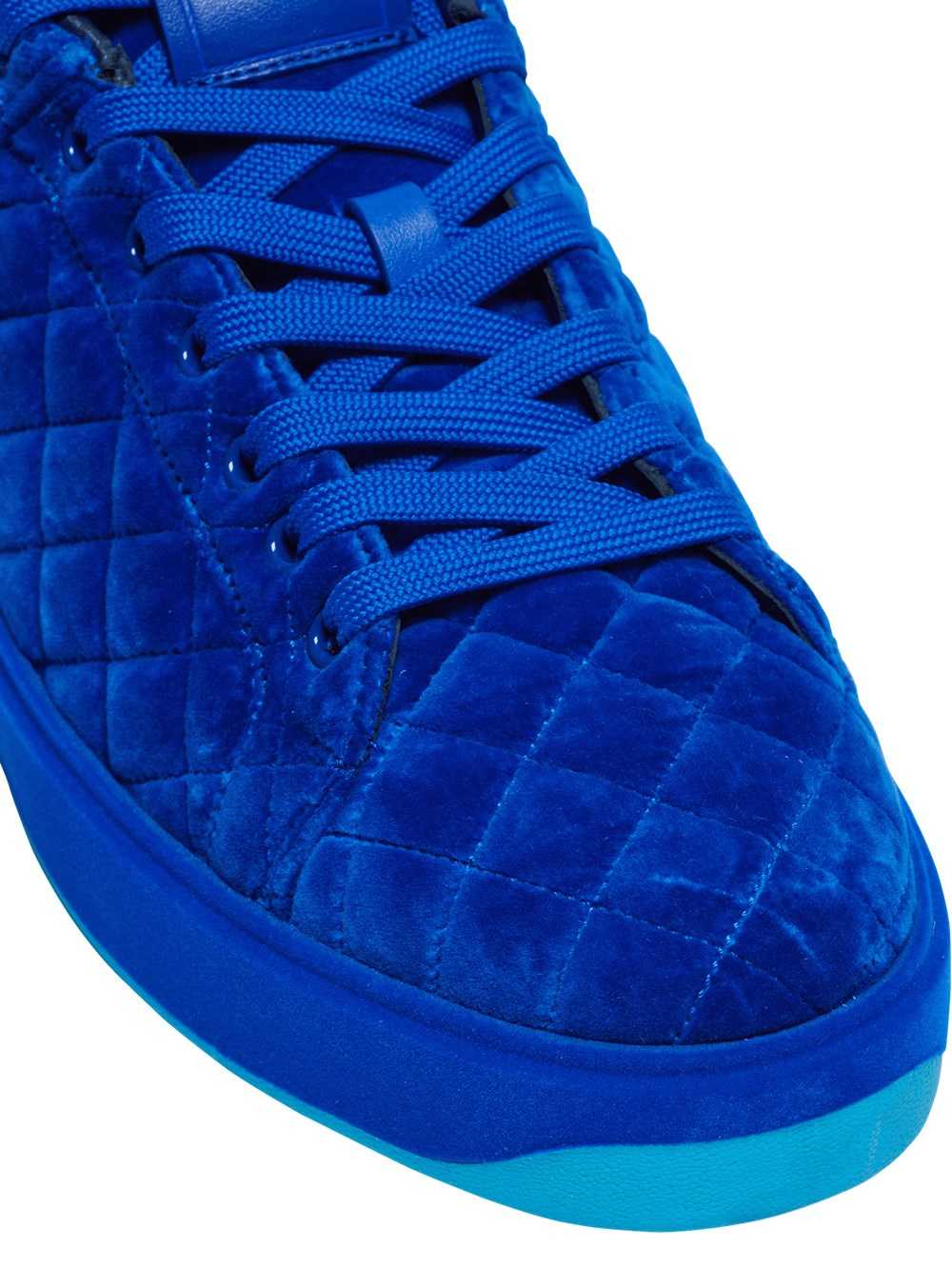 Balmain Quilted Velvet B-court Sneakers Blue | ZJLINGY-74