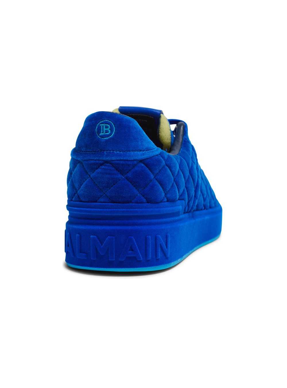 Balmain Quilted Velvet B-court Sneakers Blue | ZJLINGY-74