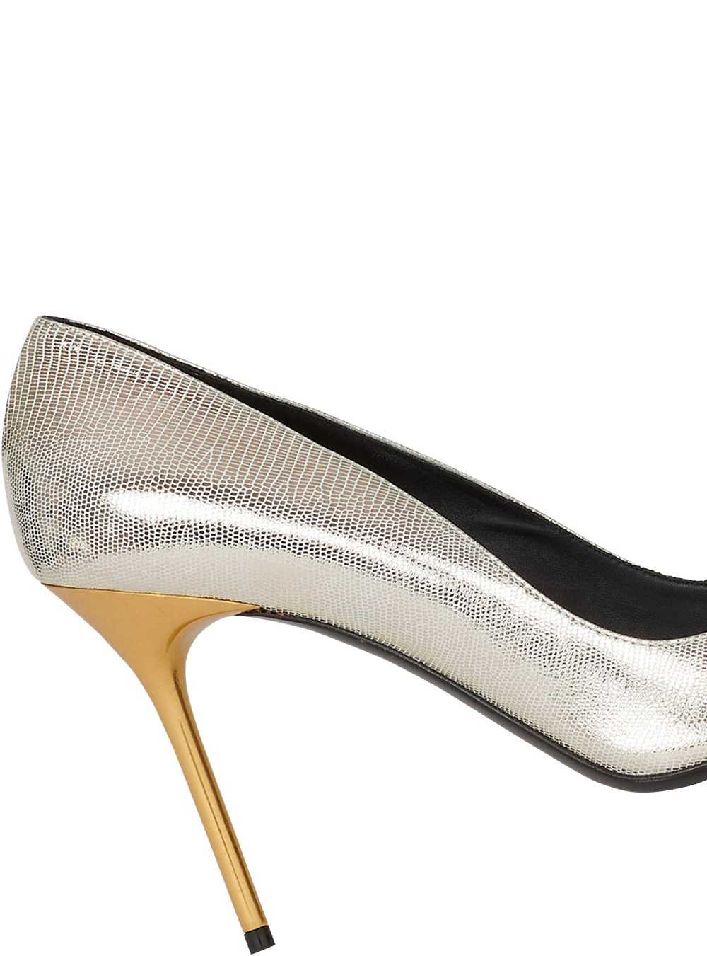 Balmain Reptile-effect Leather Ruby Pumps Gold | AKRVYQZ-34