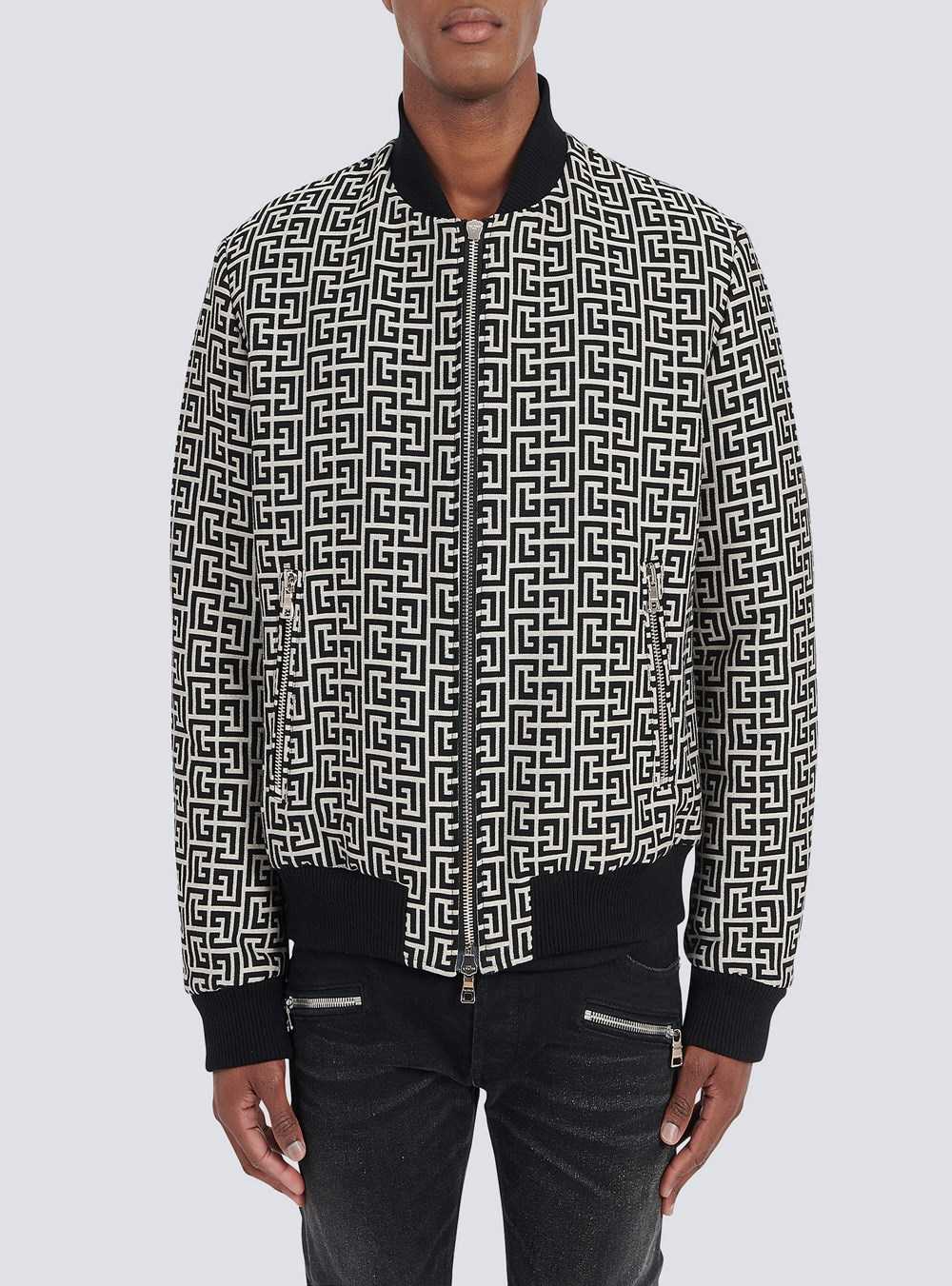 Balmain Reversible Cotton Bomber Jacket With Balmain Monogram Black | OUHVQZP-90