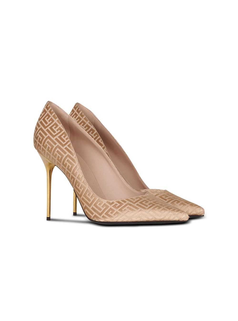 Balmain Ruby Pumps With Balmain Monogram Beige | BZYHFAC-68