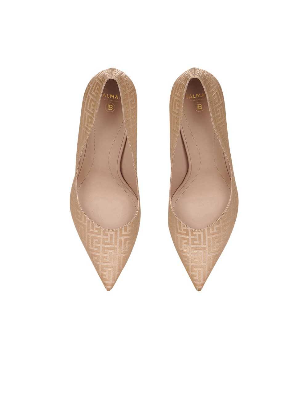 Balmain Ruby Pumps With Balmain Monogram Beige | BZYHFAC-68