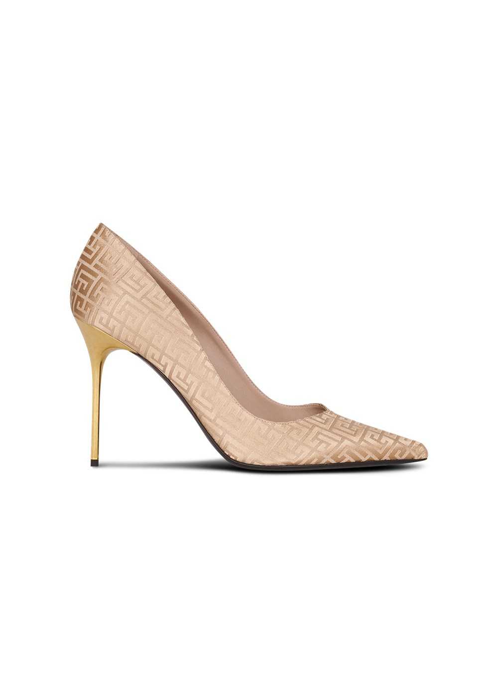 Balmain Ruby Pumps With Balmain Monogram Beige | BZYHFAC-68