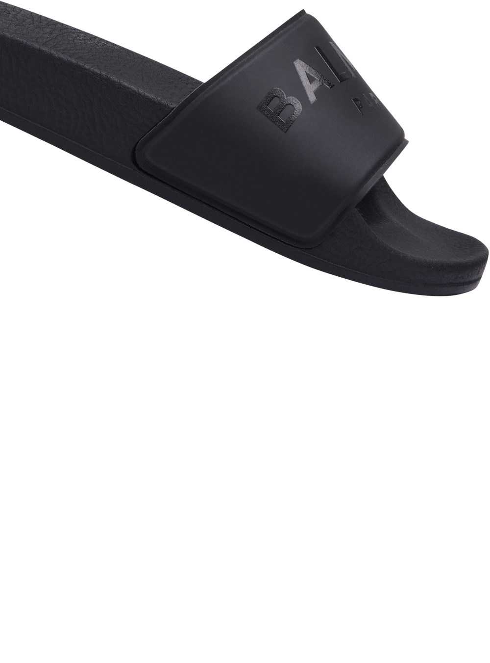 Balmain Sandals Embossed With White Balmain Logo Black | KNOARHE-53