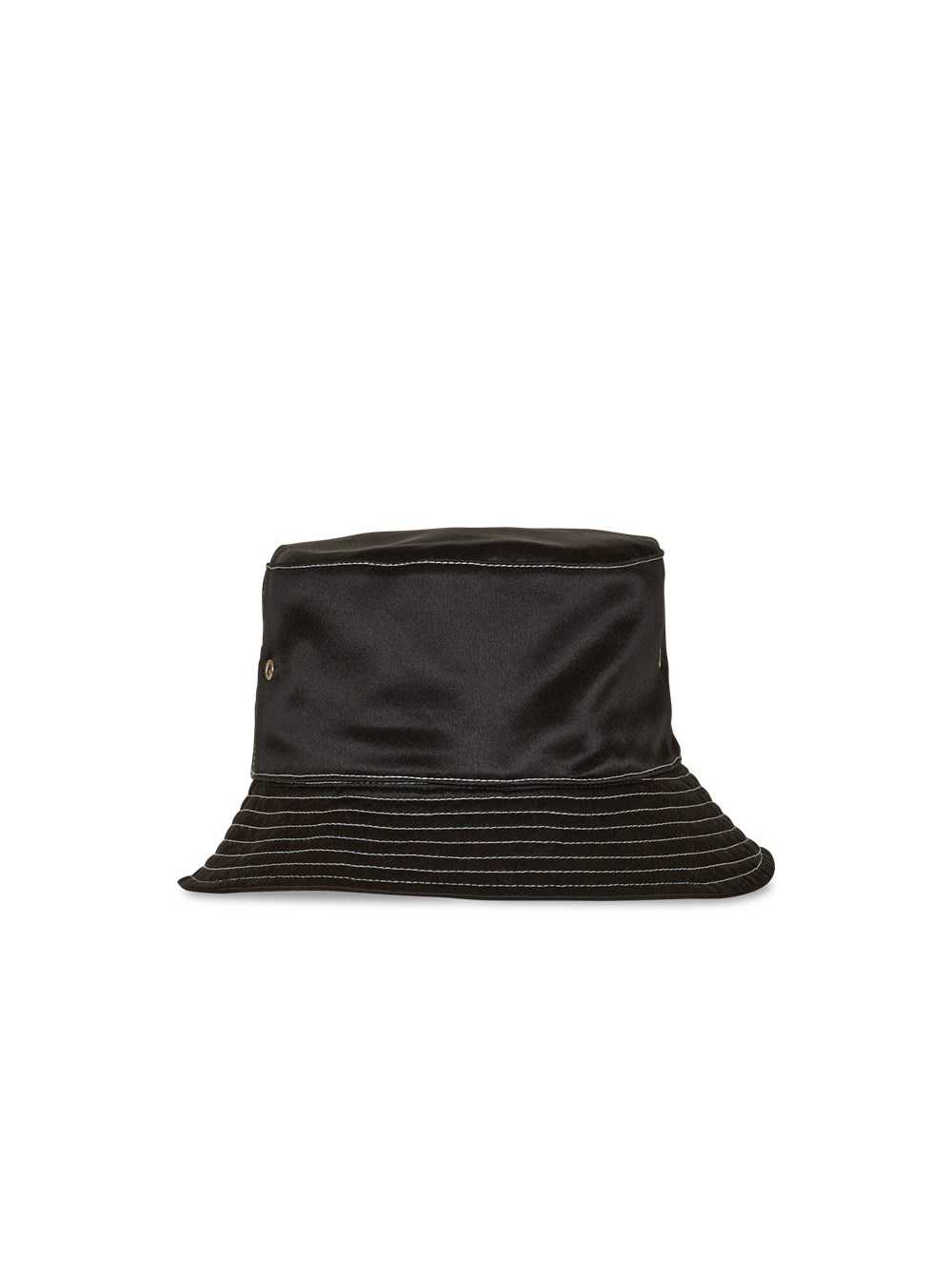 Balmain Satin Bucket Hat With Balmain Logo Black | XJSTWNF-14