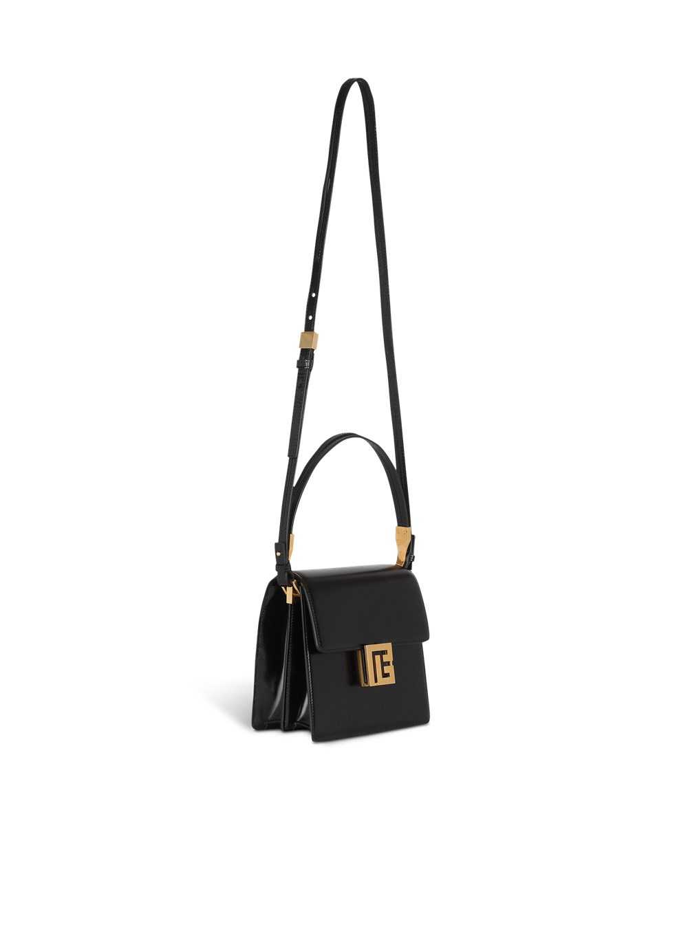 Balmain Shiny Smooth Leather Ely Bag Black | NAWICSD-06